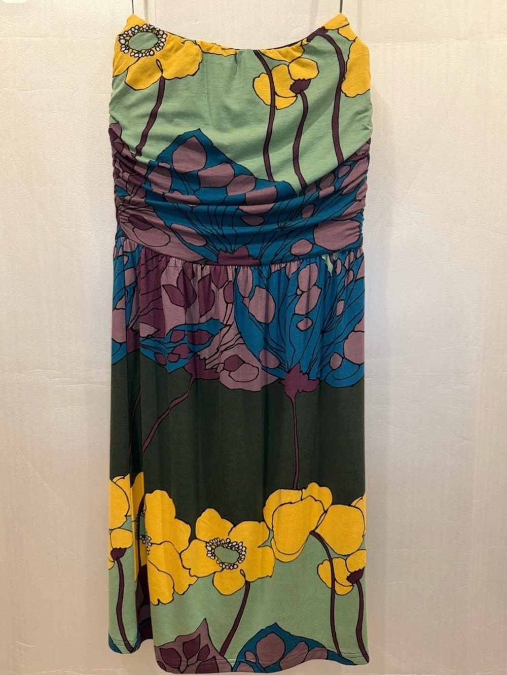 Sweetees Vibrant Floral Strapless Tube Top Midi Dress Size XS